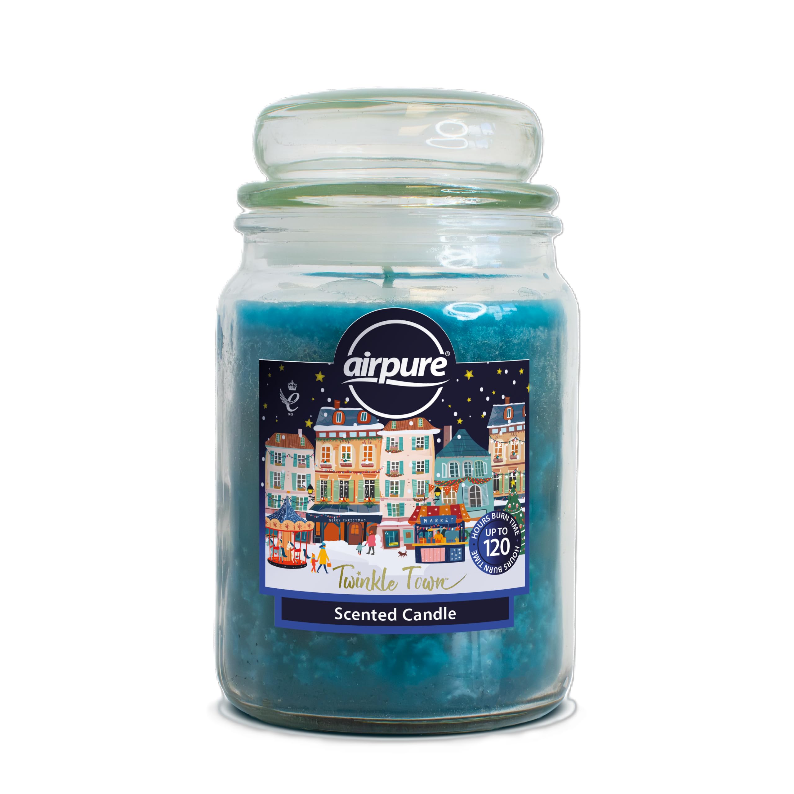 AIRPURE Large Candle Scented 18oz Jar, 120 Hour Ornamental Candles (Twinkle Town) — image 1