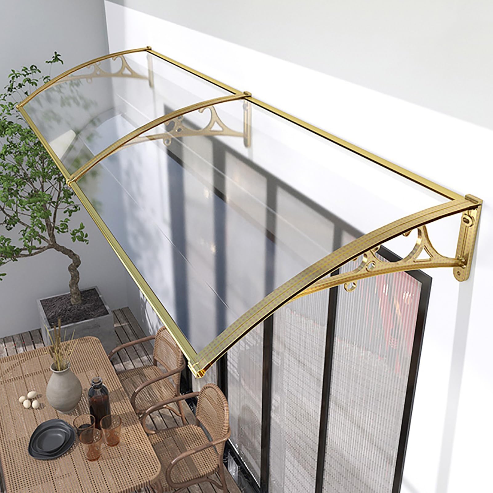 Auvent porte d'entree polycarbonate toit abri banne entree et auvents de terrasse