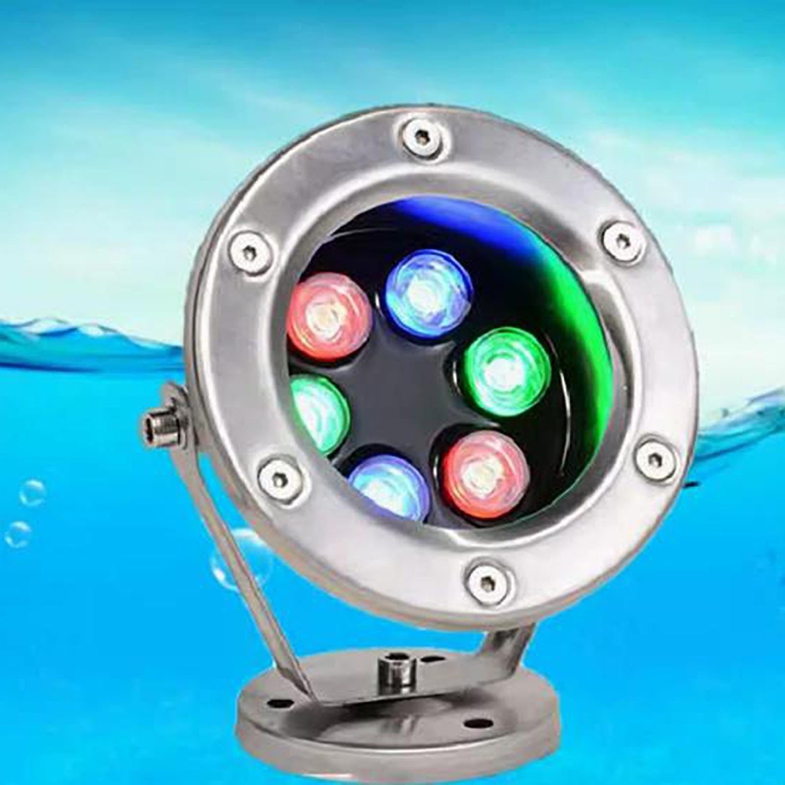 Oświetlenie stawu RGB - zatapialne światło fontanny LED, wodoodporny reflektor ze stali nierdzewnej IP68 AC 12 V, podwodne światło krajobrazowe (ciepłe białe światło, 36 W)