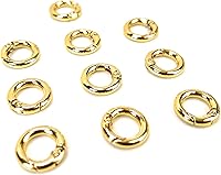 Vista 4 de 10 piezas de clips de mosquetón redondos con resorte, anillos en O, cierres de gatillo, hebillas de presión para llavero, costura, fabricación