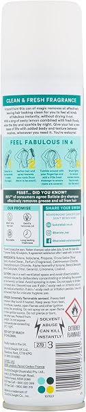 Batiste Dry Shampoo Spray Original, Instantly Refresh Hair, Absorbs Oil & Grease, Waterless Shampoo for Added Hair Texture and Volume, Paraben & Sulfate Free, 200ml - 2
