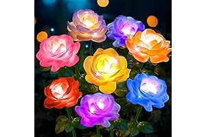 Upgraded Solar Garden Lights with NF Change Multi-Color Flower Blooms