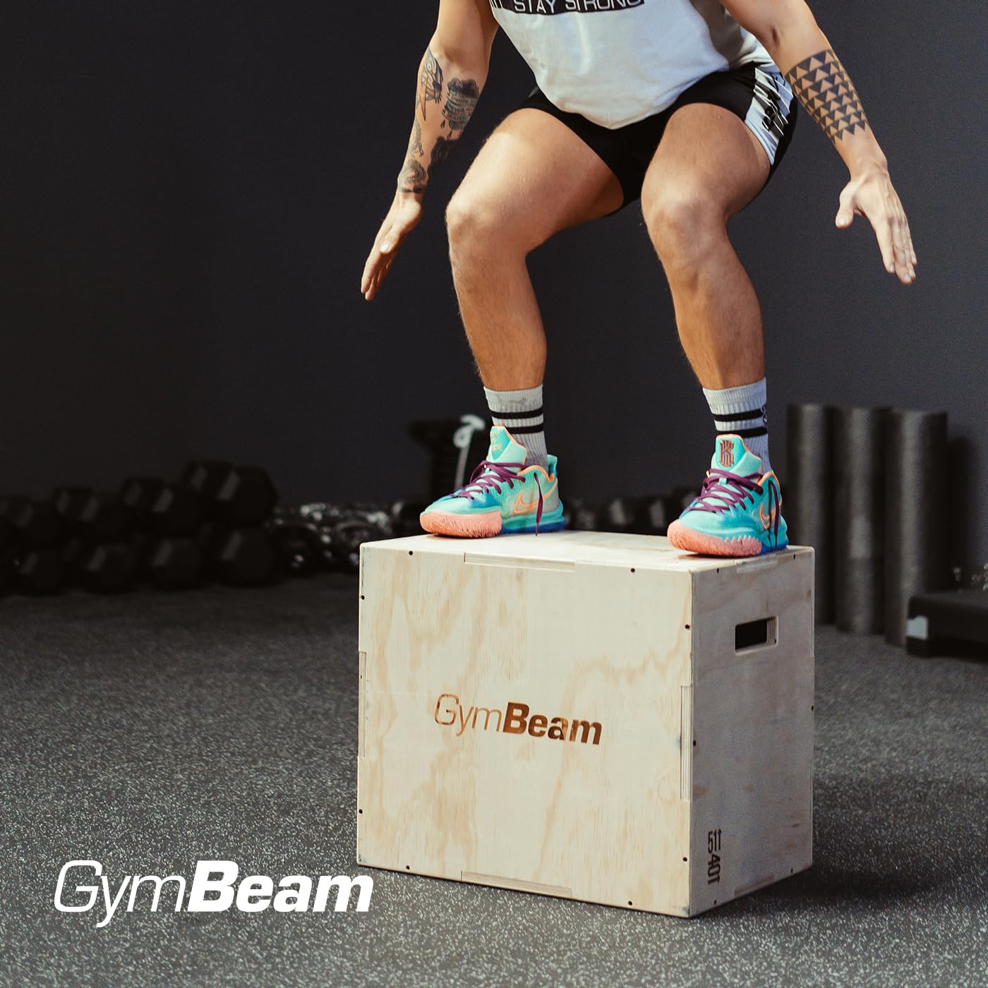 GymBeam Plyo Box 40 x 51 x 61 cm, Scatola Pliometrica in Legno per Palestra