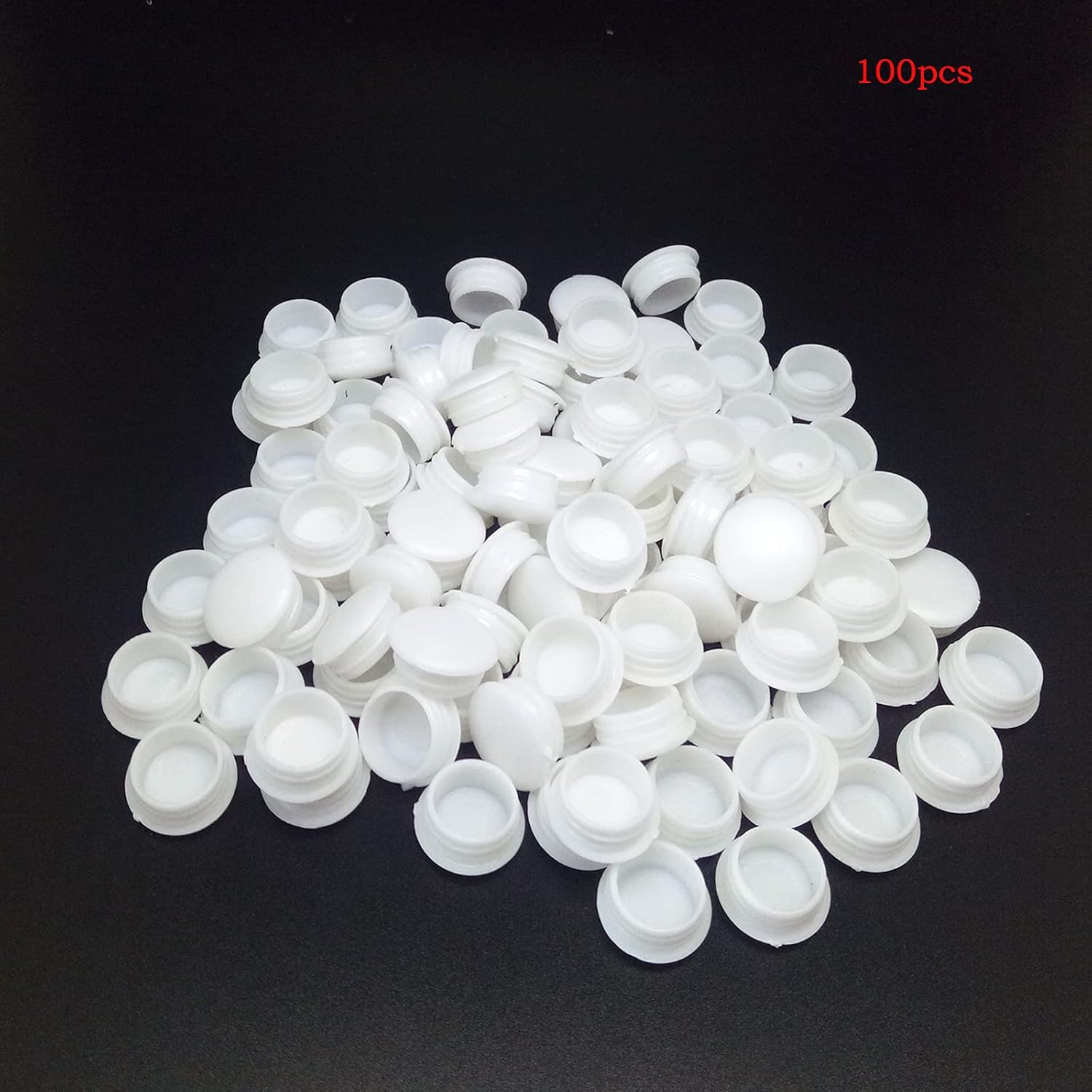 100Pcs 15mm/0.59in Plastic Plugs for Holes,White Screw Hole Plugs Button,for Chair Cabinet Cupboard Shelf(15mm)