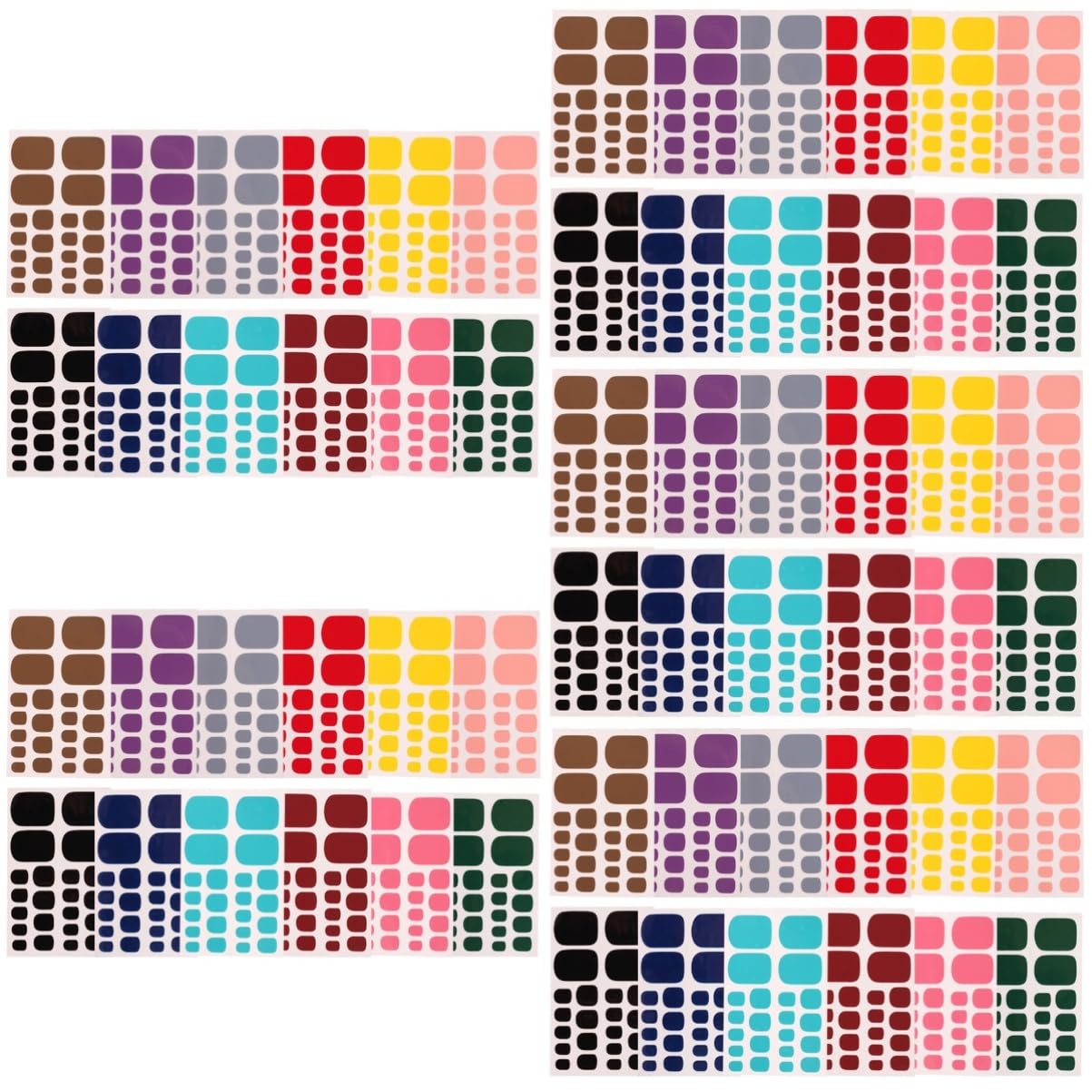 SHERCHPRY 5 Ensembles Autocollants Pour Ongles Décorations Manucure Accessoires Pratiques Pour Salon Et Usage Domestique Facile À Appliquer 12 Feuilles*5