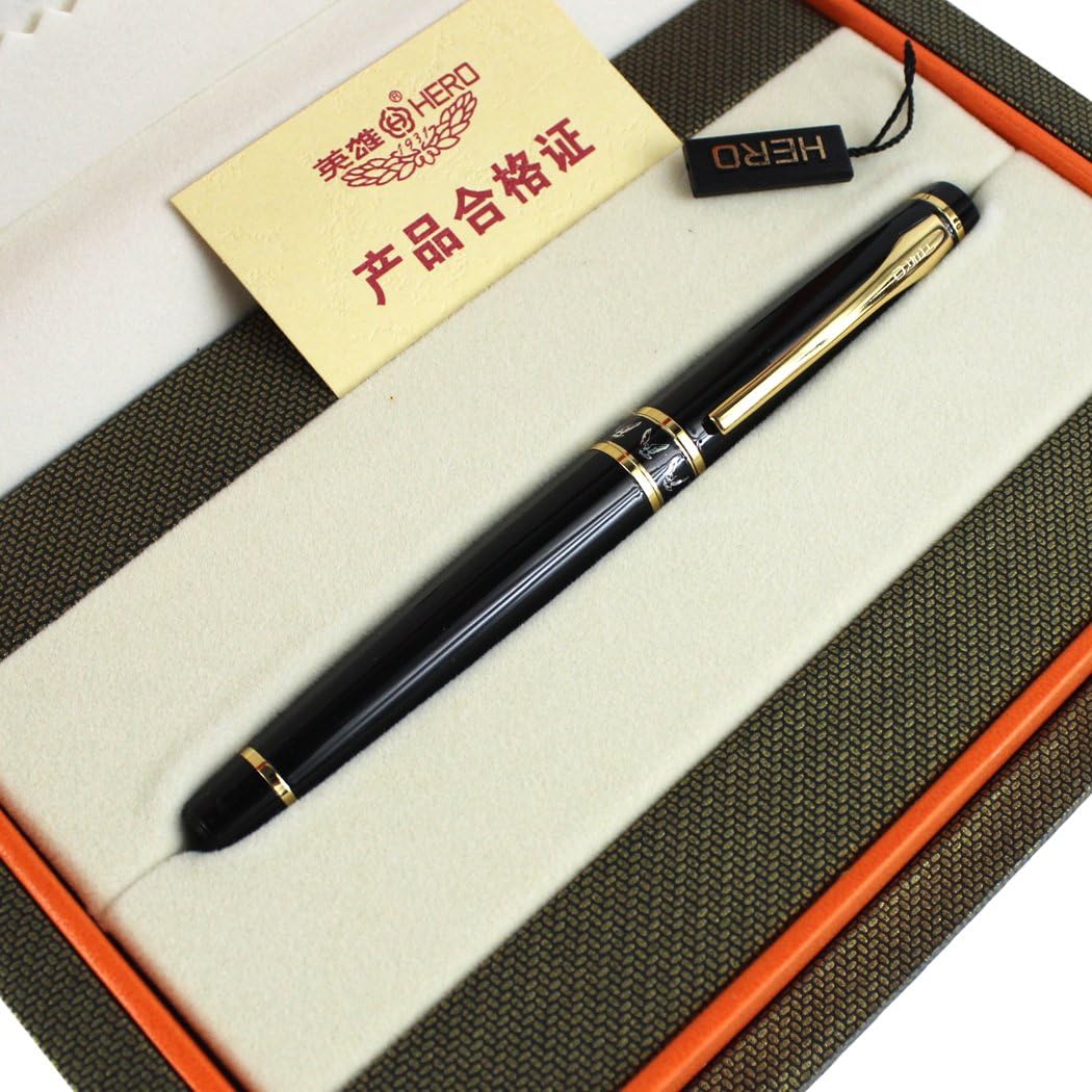 Gullor fashion 1021 black and golden clip fountain pen