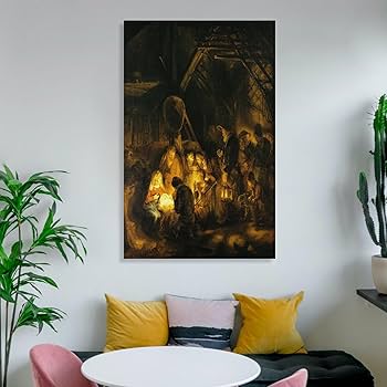 レンブラント 羊飼いの崇敬 フランス アンドレセネラー社製 銅版画?リトグラフ? Amazon.co.jp: 画家レンブラント名画羊飼いの礼拝ポスター