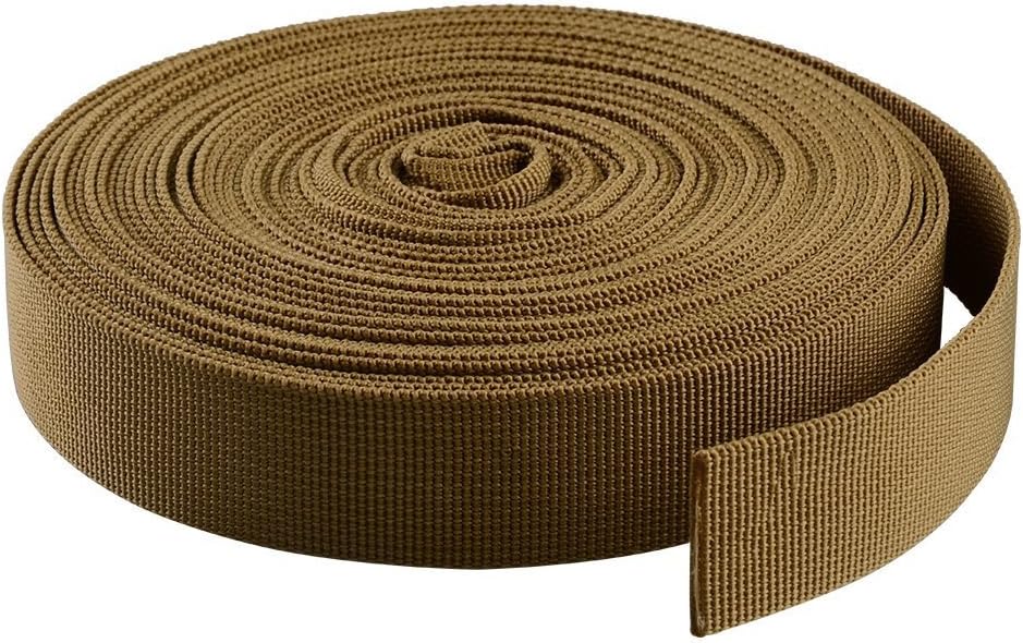 Asiv Nylon Bands Heavy Webbing Strap for DIY Craft Backpack Strapping Apron Bunting Kaki (A01379-3)