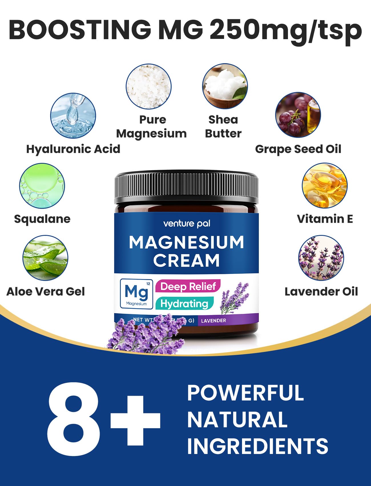 Venture Pal Topical Magnesium Cream, Highly Concentrated Magnesium Lotion — Amazon image 7