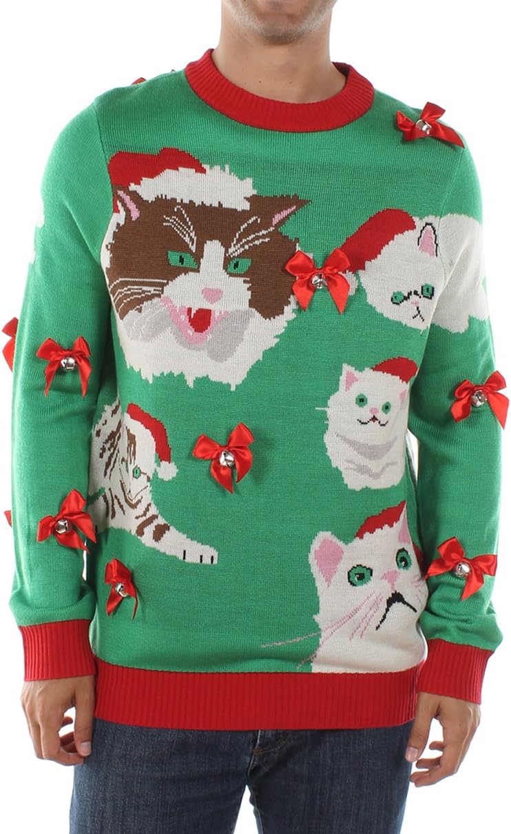 Men's Funny Cat Holiday Sweater by Tipsy Elves Cambodia Ubuy