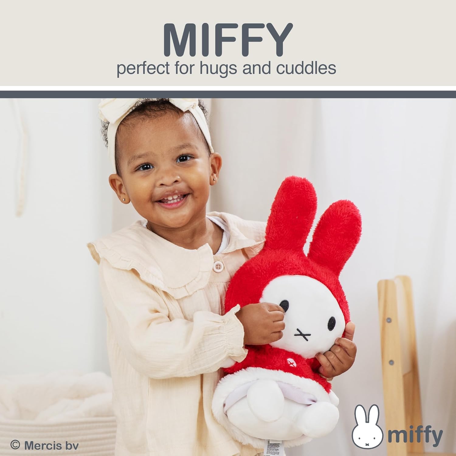 Kids Preferred Miffy Winter Plush Toy, Sitting Dutch Bunny by Dick Bruna, Soft Stuffed Animal Plushie for Girls & Boys - 13 Inches