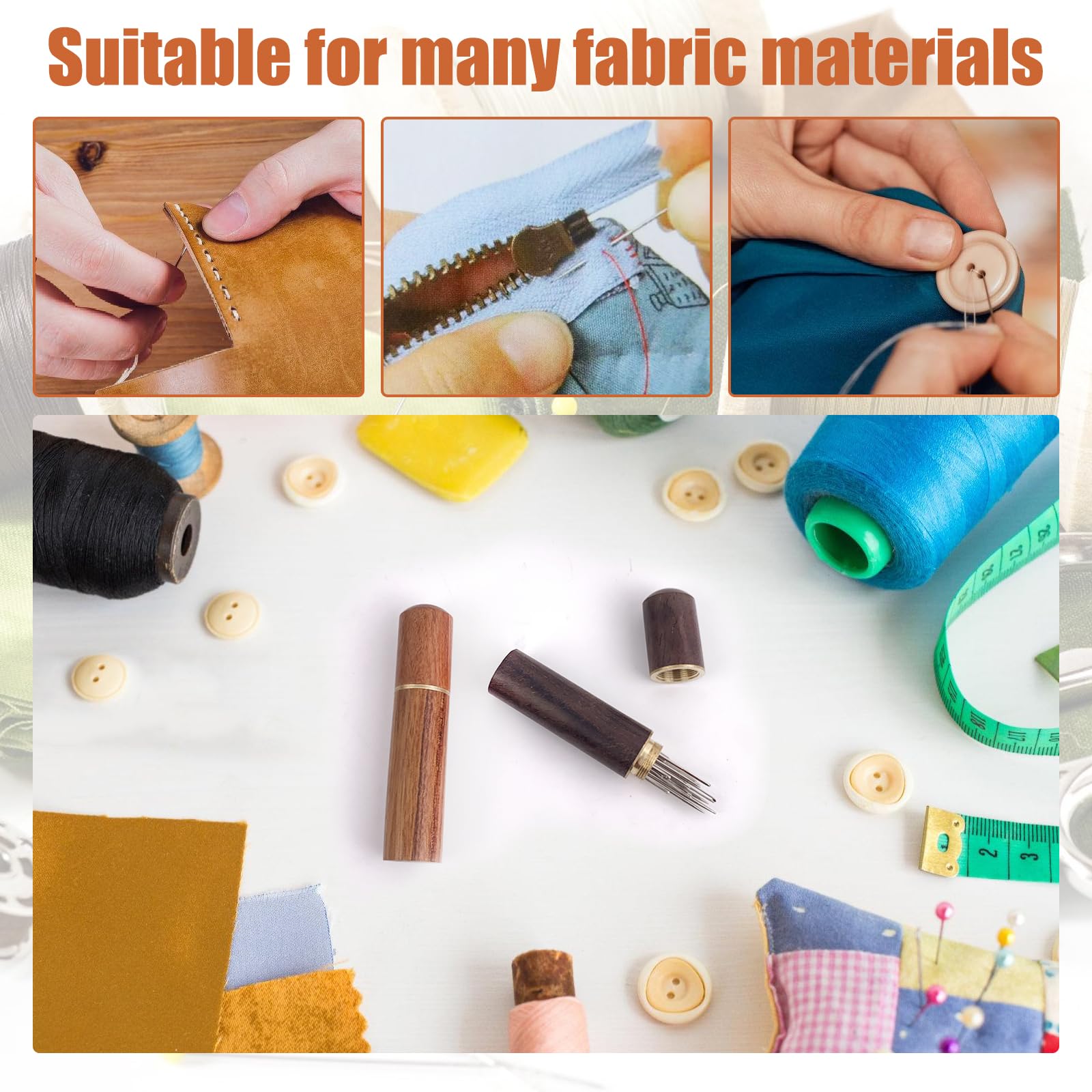 Aiguille à Tricoter Jeu D'aiguilles à Coudre, Aiguilles à Broder, Aiguilles En Acier Inoxydable Avec Etui De Rangement Pour Aiguilles En Bois 86191596 Lot Aiguilles à Tricoter