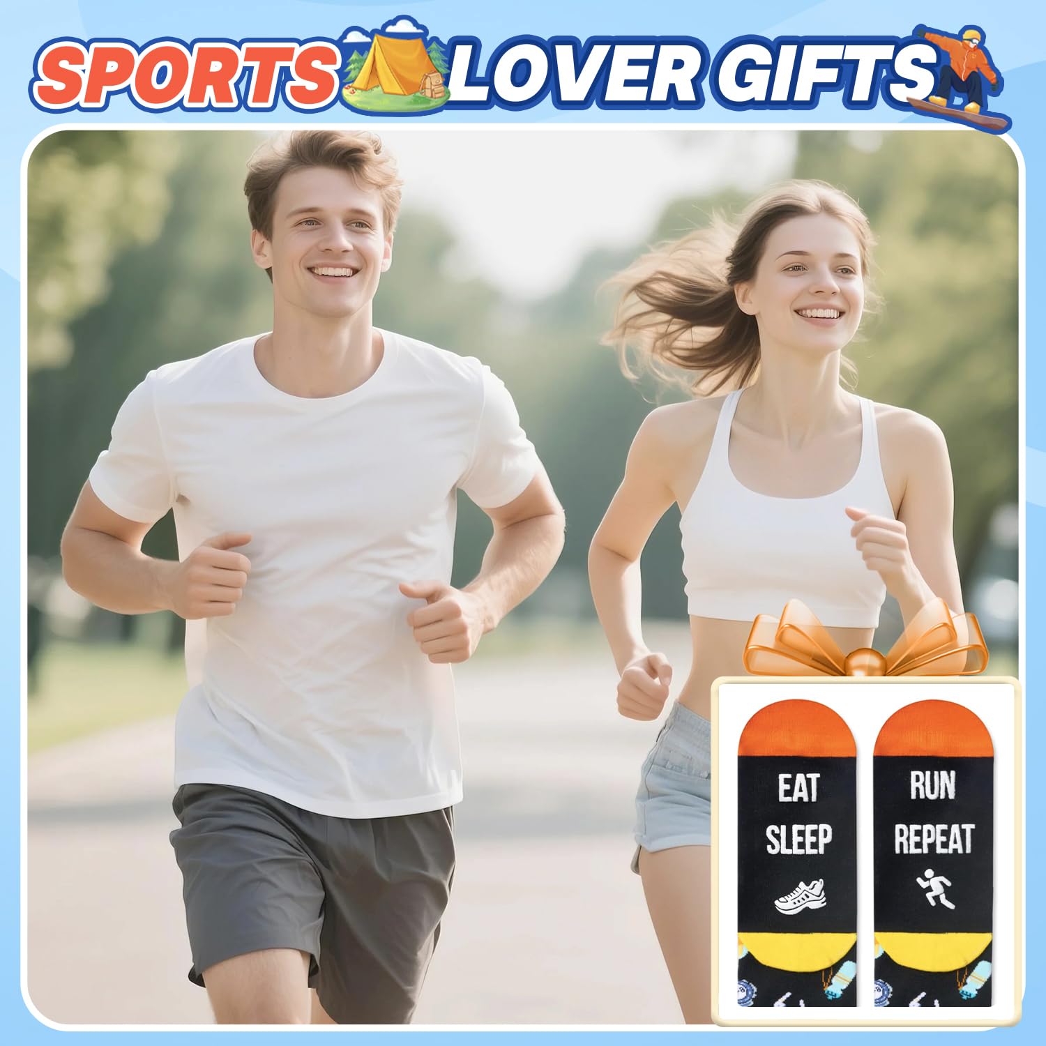 Zmart Sports Gifts for Men Women - Swim Climbing Yoga Gym Socks for Runner Skateboarder