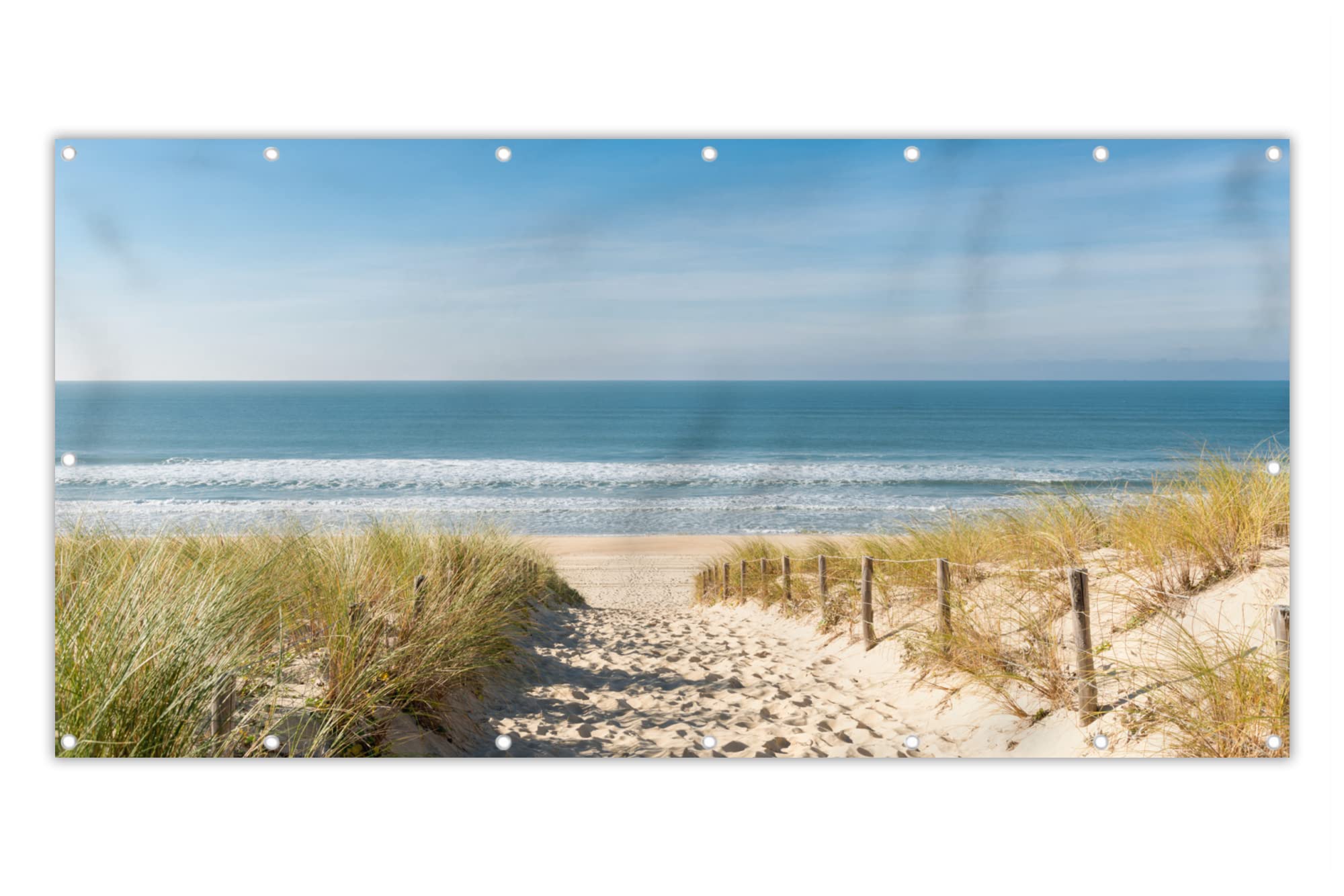 MuchoWow® Balkon Sichtschutz Sichtschutzmatte Balkonbanner Abdeckung für Terrasse Balkon Windschutz Blickdicht Wetterfest 200x110 cm Strand - Meer - Düne - Sand - Sommer