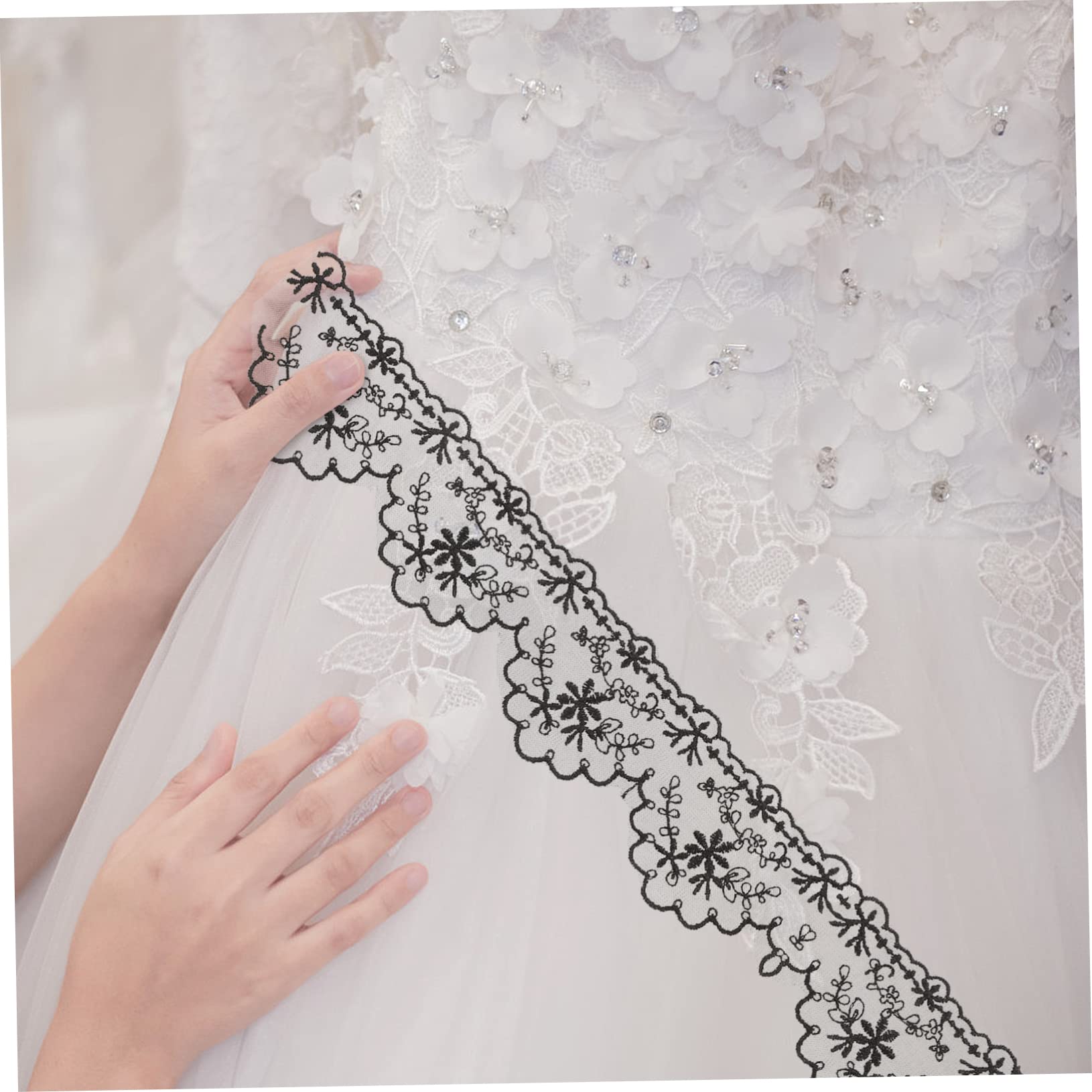 Ciieeo 4rollos Cinta De Encaje De Flores Para Manualidades Yardas De Ribete De Encaje Para Decoración De Ropa y Accesorios De Boda