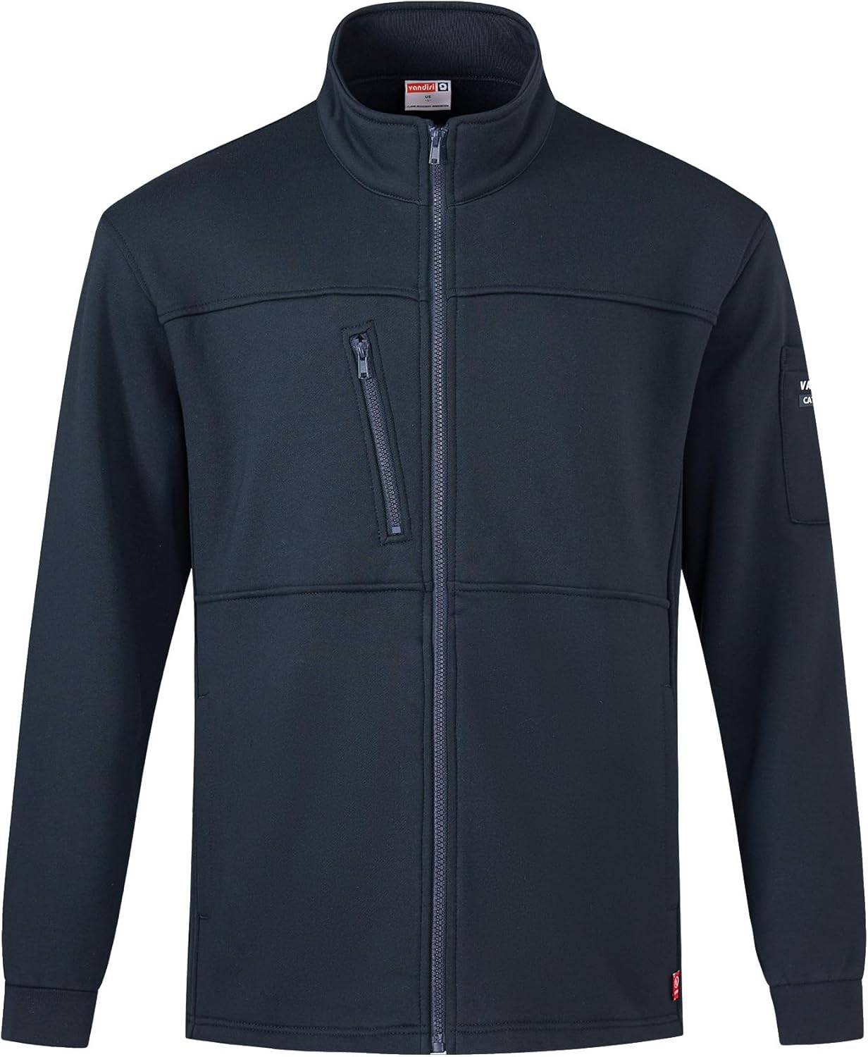 FR Jackets for Men Insulated Coat 12oz Fire Resistant Winter Outwear 100% Cotton FR Sweatshirt Heavy Weight