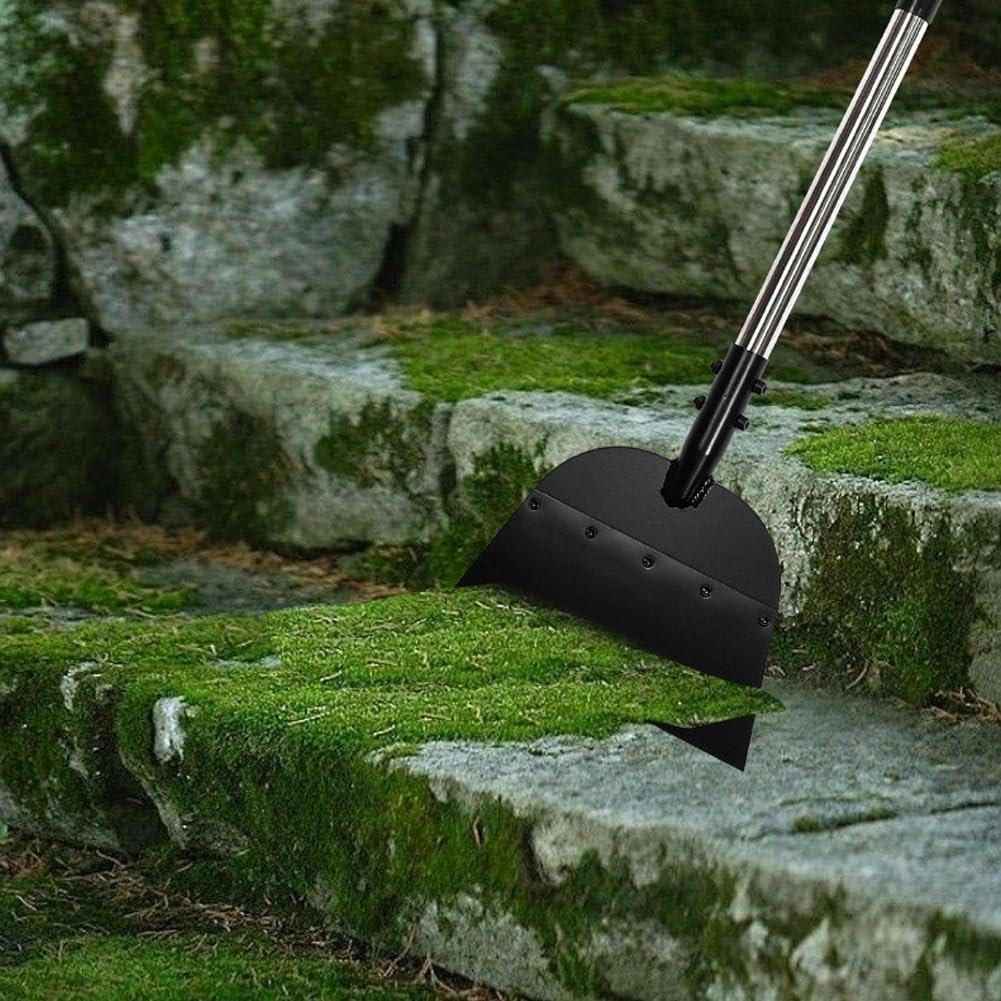 Pala da giardino resistente, manico regolabile da 137 cm, strumento versatile per diserbo, raschiare, rimuovere il ghiaccio, raschietto piatto multiuso per giardinaggio, 1 pezzo
