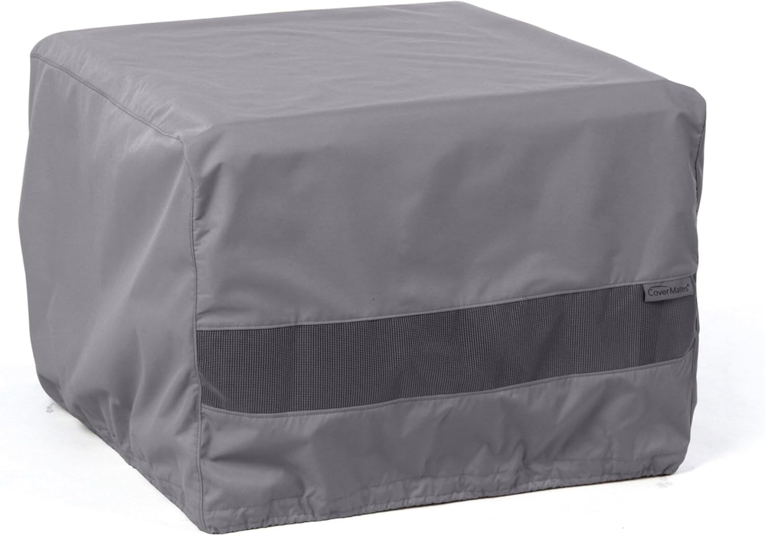 Covermates Elite Square Ottoman Cover – Heavy-Duty 300D Polyester, Water-Resistant, Mesh Vent, Drawcord & Buckle Straps, Outdoor Patio Seating & Accent Table Protection, 30W x 30D x 18H, Charcoal