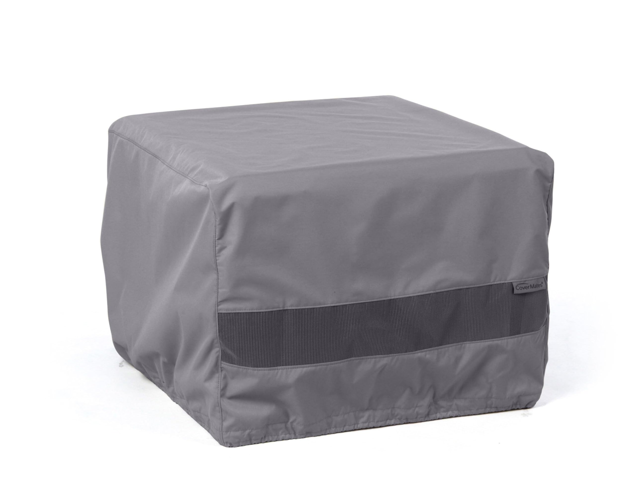 Covermates Elite Square Ottoman Cover – Heavy-Duty 300D Polyester, Water-Resistant, Mesh Vent, Drawcord & Buckle Straps, Outdoor Patio Seating &