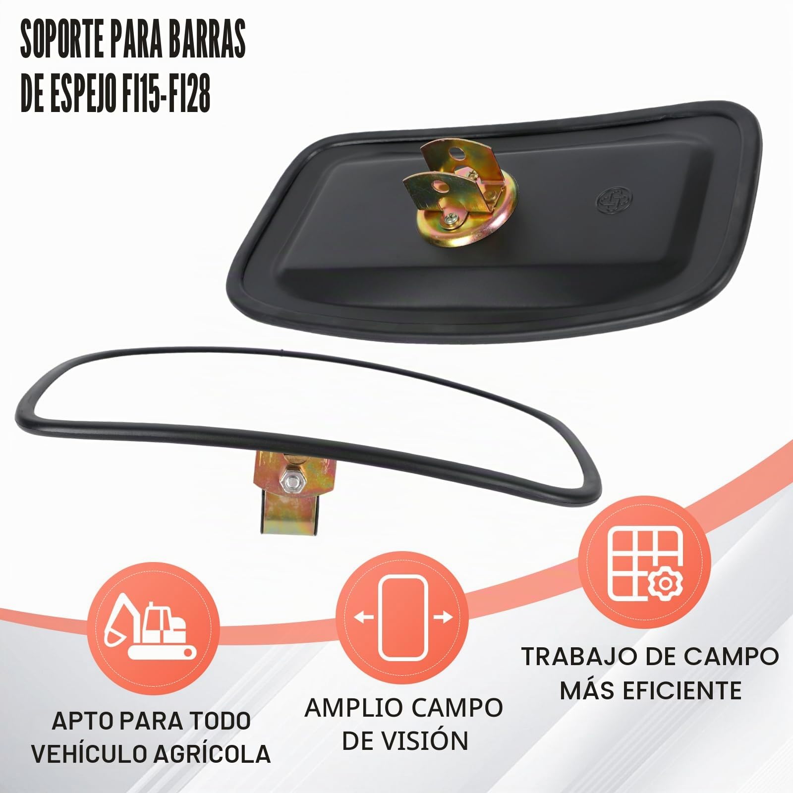 2 piezas de espejos universales para tractor, 33 x 18 cm, espejos retrovisores de PVC para autobús, camión, espejos de marcha atrás con carcasa y soporte para agricultura