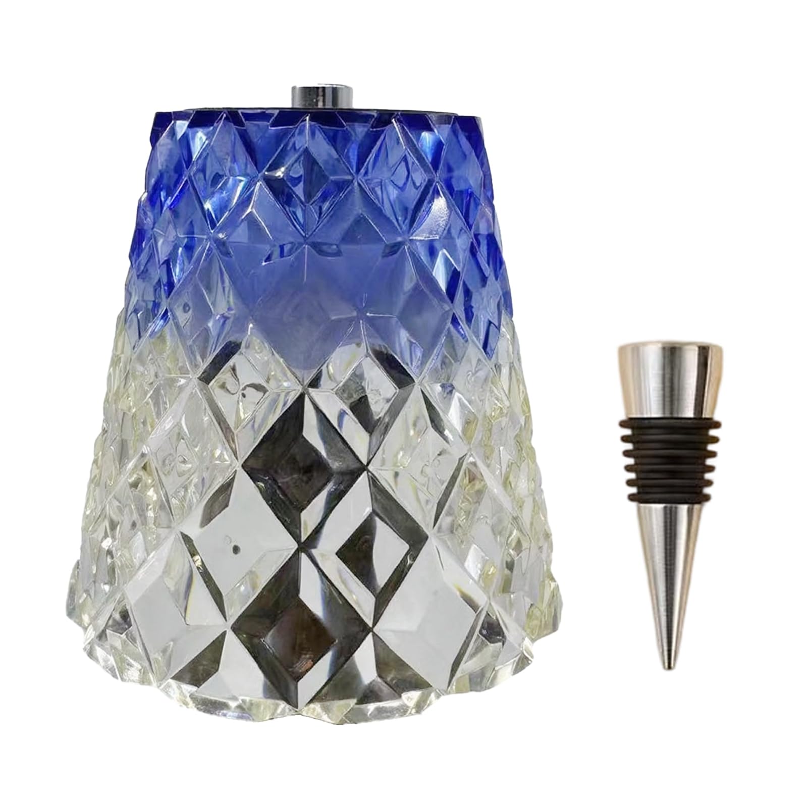 Cordless Wine Bottle Lamp Touch Dimmable Acrylic Shade Fits 20mm Neck
