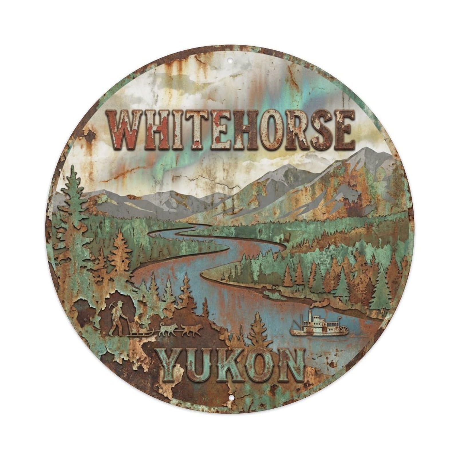Galvaxio Style Vintage Travel Canada Whitehorse Metal Tin Sign