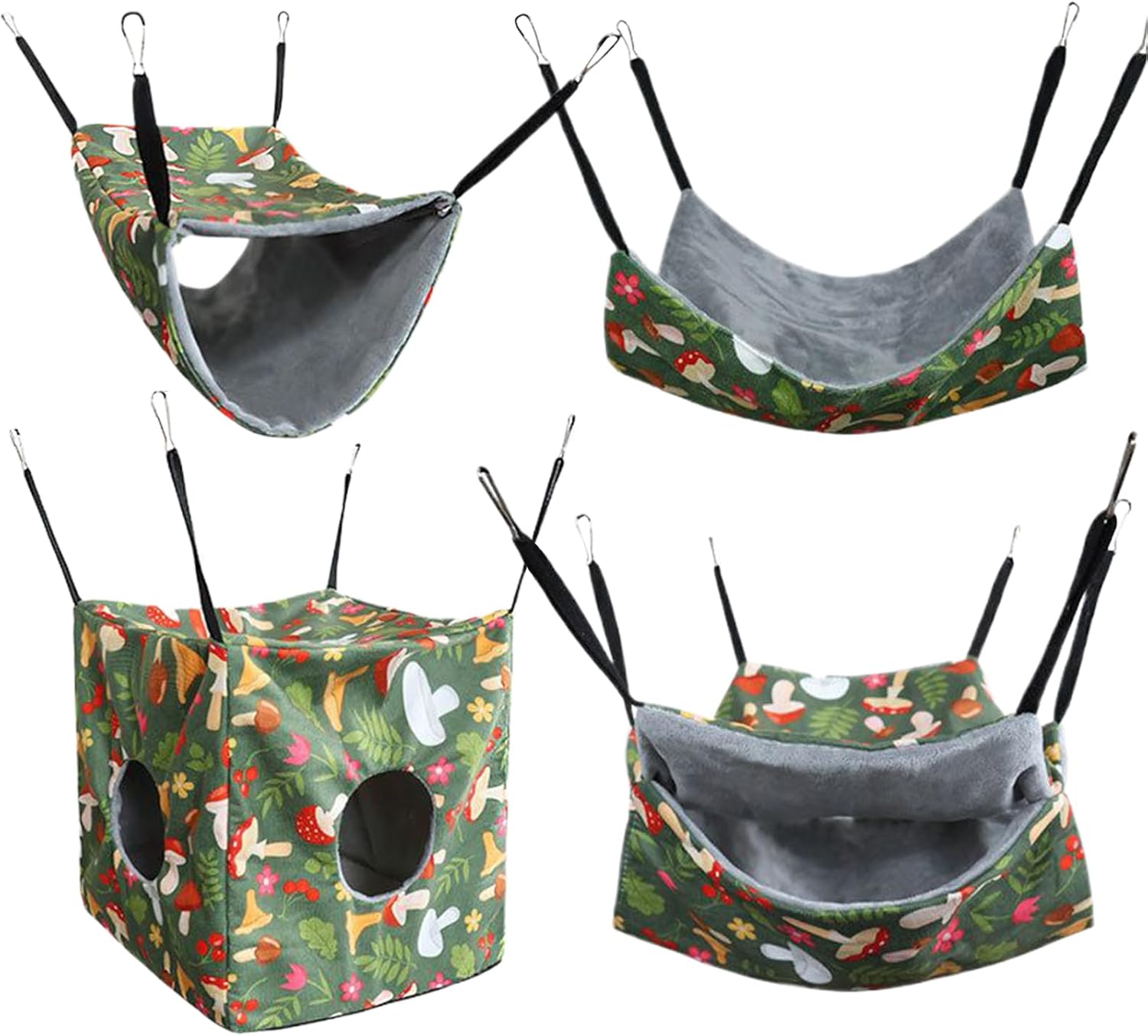 Hamster Hammock Bed - Comfortable Small Animal Lounger | Detachable Sleeping House for Hamsters Squirrels Ferrets, Pet Hammock for Cage Hanging Resting Relaxing