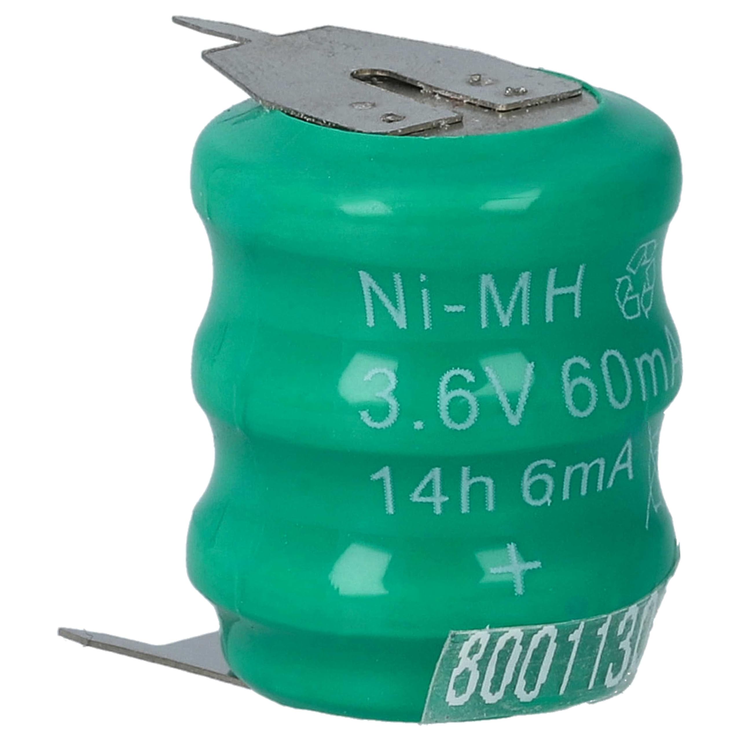 vhbw Wymienna bateria guzikowa 100x NiMH kompatybilna z Kinetic MH80B3AL3 (80 mAh, 3,6 V, NiMH)