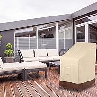 Vista 7 de Vailge Funda apilable para silla de patio, 100% impermeable, funda para silla de exterior, fundas de muebles de patio de alta resistencia, se adapta