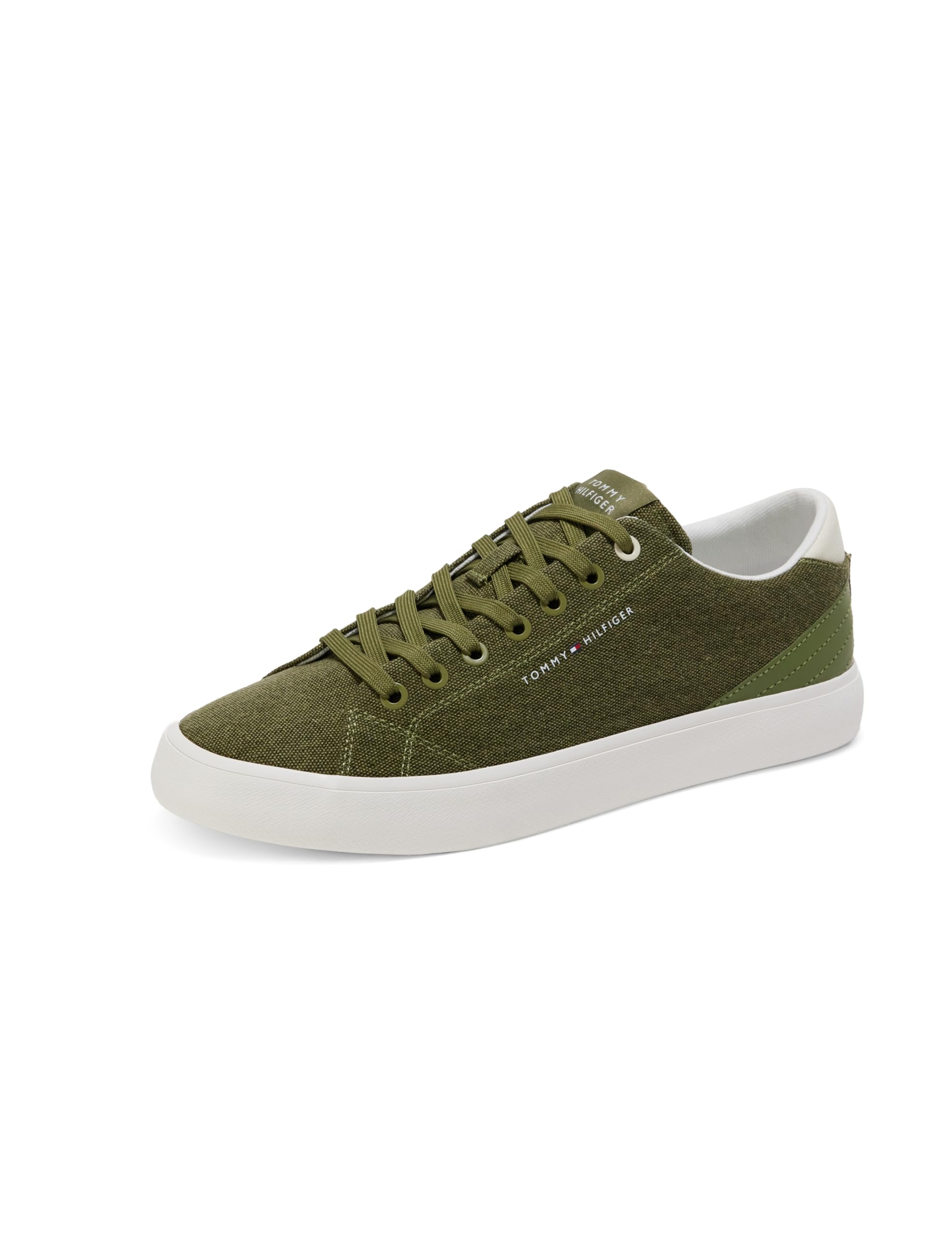 Tommy Hilfiger, Men, Th Hi Vulc Low Summer CVS, Vulcanized Sneaker, Green, 6.5