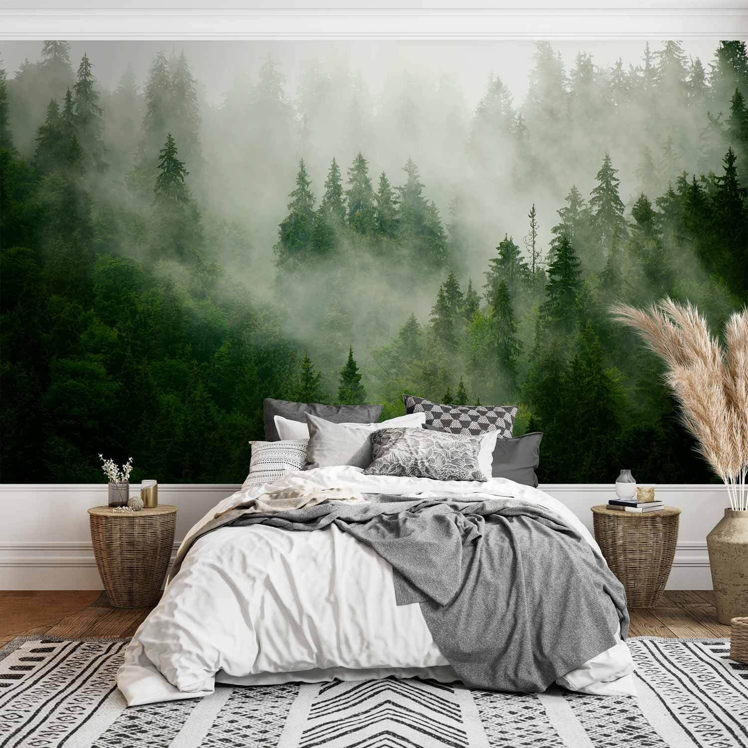 decomonkey Fototapete Wald, 400x280 cm, Tiere, Vlies, Schlafzimmer, Design | Wohnzimmer, Tapete, Fototapeten, Tapeten, Vliestapete, Wandtapete, moderne, Wand