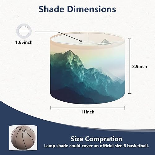 Miniatura 2 de Drum Lamp Shade Polygon mountain landscape augstmatthorn canton berne switzerland Lampshade for Floor Lamps Table Lamps Pendant Light 11"x8.9"