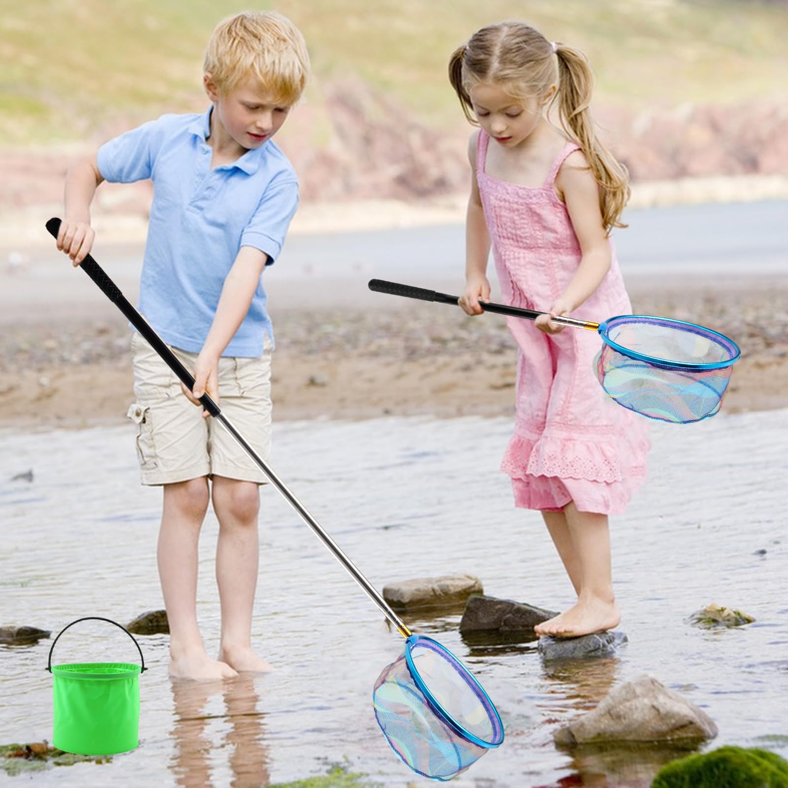 Cazamariposas Red Pesca Niños Retráctil Acero Inoxidable Telescópica 66-173cm