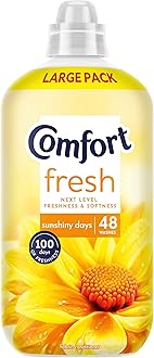 Comfort Fresh Sunshiny Days Fabric Conditioner Softener with Motion-Activated Fragrance Technology 100 Days of Freshness 288 washes (6x 1.44 L)