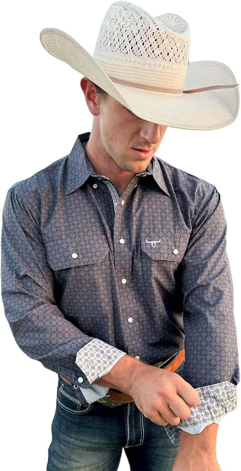 Drover Cowboy Threads Men's Long Sleeve Cowboy Shirt, Signature Series Performance Vent Shirt