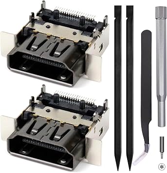 2 Pack Replacement Port for Xbox Series X Display Socket Jack Connector Replacement for XSX Console, Original OEM Quality with Tools M1087810