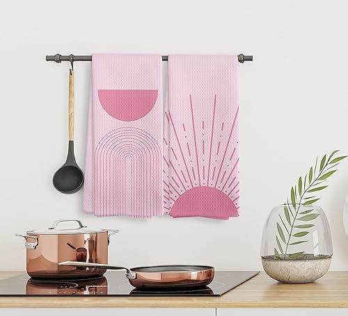 Miniatura 86 de You are My Sunshine - Juego de 2 toallas de cocina y paños de cocina y paños de cocina bohemios absorbentes, toallas de mano para baño y cocina