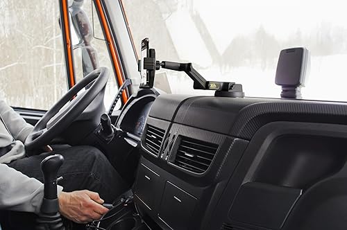 Miniatura 7 de Truckules Soporte de teléfono para camión, soporte de teléfono celular resistente para parabrisas de tablero de camión, brazo de 16.9 pulgadas de
