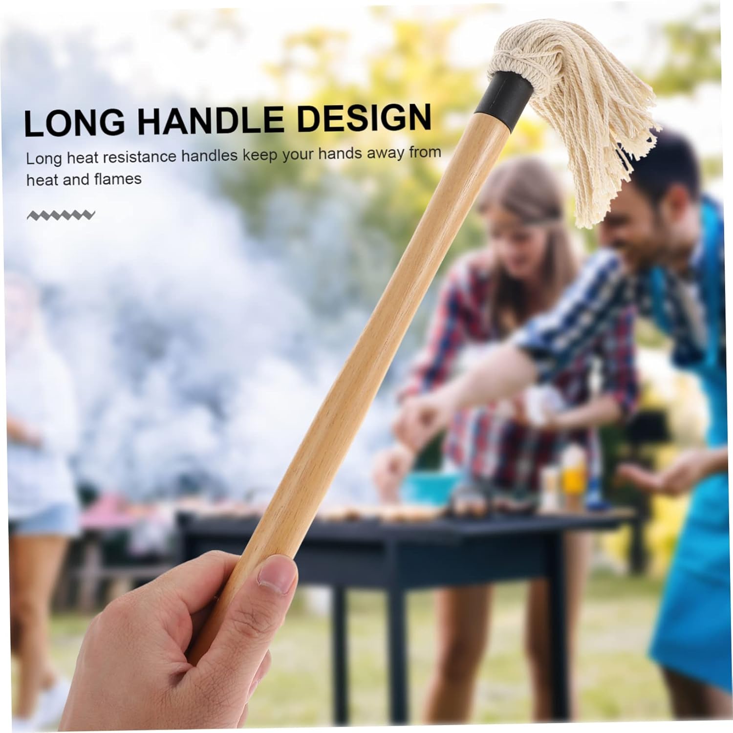 Yardwe 3sets Bbq Basting Mop Oil Brush Replaceable Handle for Grilling and Roasting Meat Easy to Clean and Cooking Tool