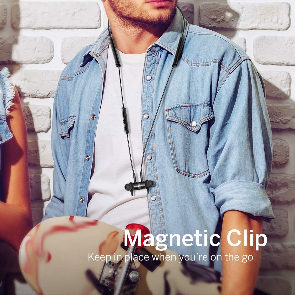 Product Image 1: TaoTronics Active Noise Cancelling Neckband Bluetooth Headphones ANC CVC8.0 Bluetooth 5.0 Wireless Headphones with Built-In Magnets IPX5 Splashproof 16 Hour Playtime