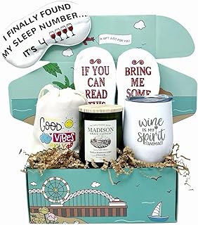 SILLY OBSESSIONS Wine Lover Gift basket for Men and Women, Fun & Funny Wine Accessories Gift Box for Christmas, Birthday, ...