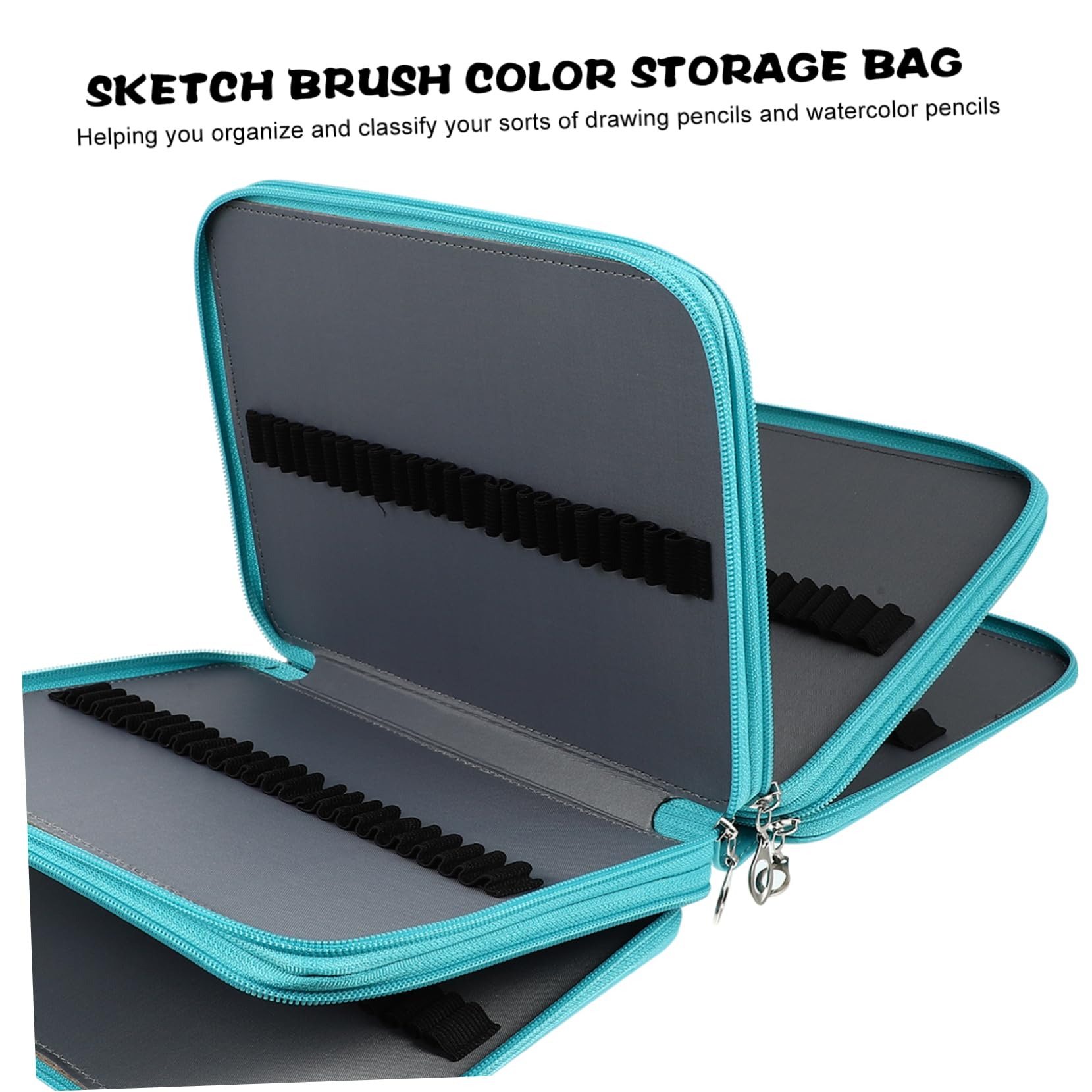 DOITOOL Astuccio Porta Penne da Disegno Blu Pu 184 Fori Grande | Pittori Adulti, Organizzazione Matite e Acquerelli, Design Multitasche per Cancelleria