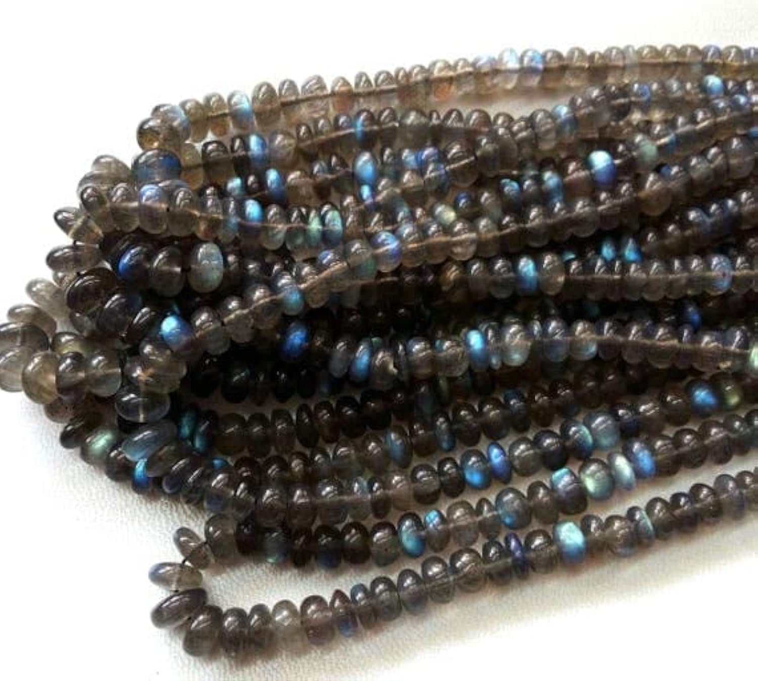 Perles en labradorite AAA+++ éclat bleu intense pour création haute joaillerie