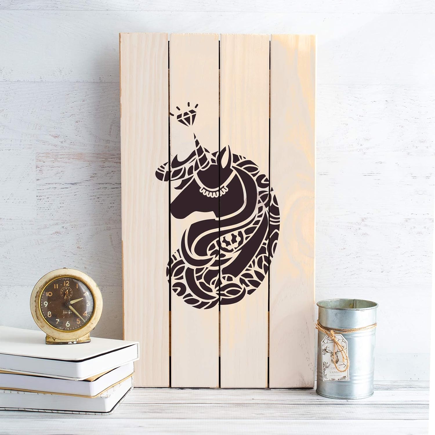 Mandala Unicorn Head Stencil - Versatile for Fairy Tales, Dragons, and More, Stencil of Mandala Unicorn Head