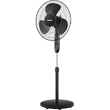 PELONIS 16'' Pedestal Fan for Bedoom, Remote, Standing Fan with 7-Hour Timer, 90&deg; Oscillation, 3-Speeds, Adjustable Height, Electric Cooling Fans for Living Room and Office