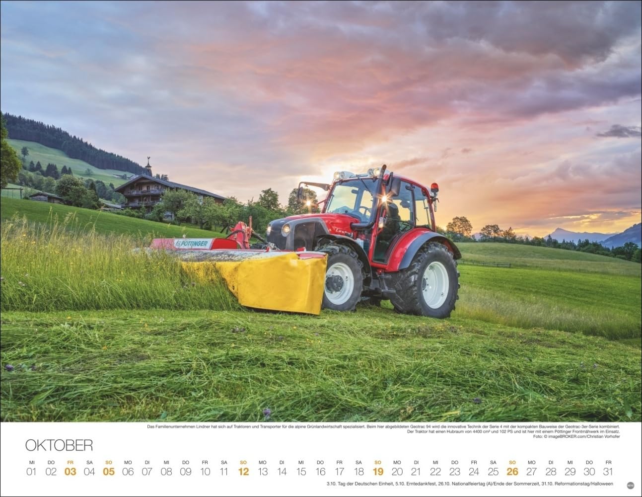 Starke Traktoren Posterkalender 2025: Exklusiver Wandkalender mit 12 beeindruckenden Traktoren. Hochwertiger Foto-Kalender 2025. Von Lanz über Porsche bis John Deere. 44 x 34 cm.