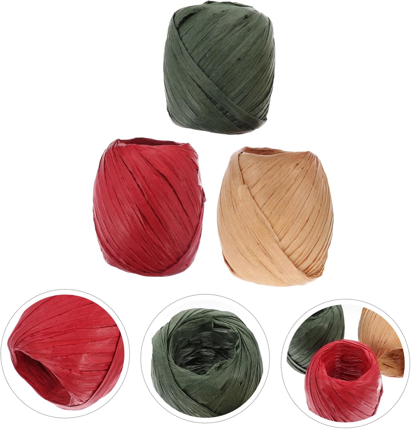 6 Rolls 20m Xmas Paper Twine Ribbon for Gift Wrapping Crafts