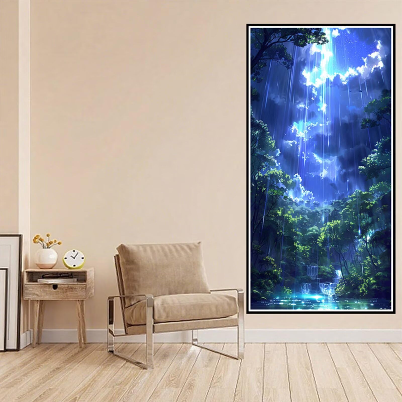 Diamentowe malowanie krajobrazu obraz diamentowy dorośli, 5D diamentowe rysunki meteoryt obrazy diamentowe, 80 x 160 cm diament sztuka haft krzyżykowy puzzle rzemiosło dziewczyna dekoracja ścienna J2