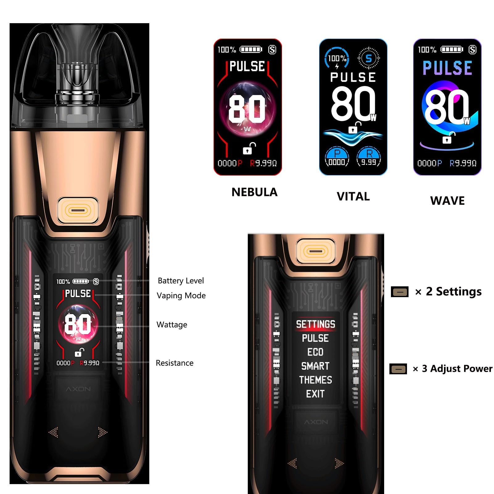 veev one coconut melon Vaporesso Luxe XR Max 2 Kit 80W – Tiro a Bottone (Button Draw), batteria  integrata 3200mAh, cartuccia POD 5ML, resistenza GTX, modalità MTL/DTL,  senza nicotina (Rosso) : Amazon.it: Elettronica