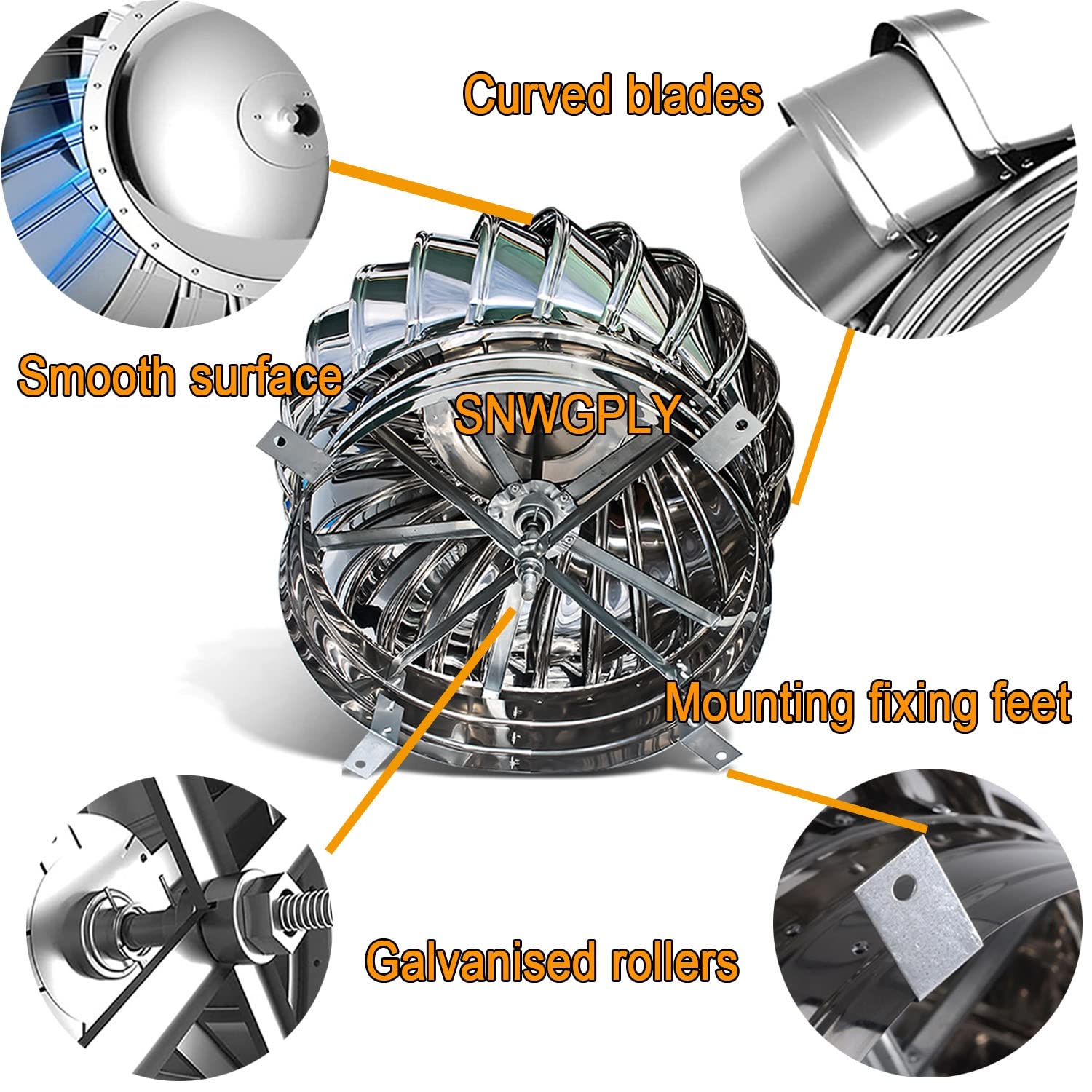 MBROS Évents De Toit Rotatifs, Chapeau De Cheminée, Ventilateur
